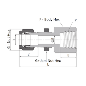 Bulkhead Female Connector - Drawing