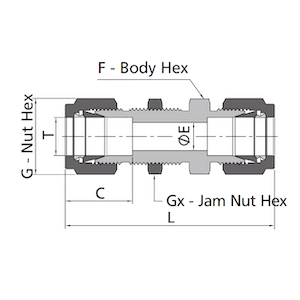 Bulkhead Union - Drawing