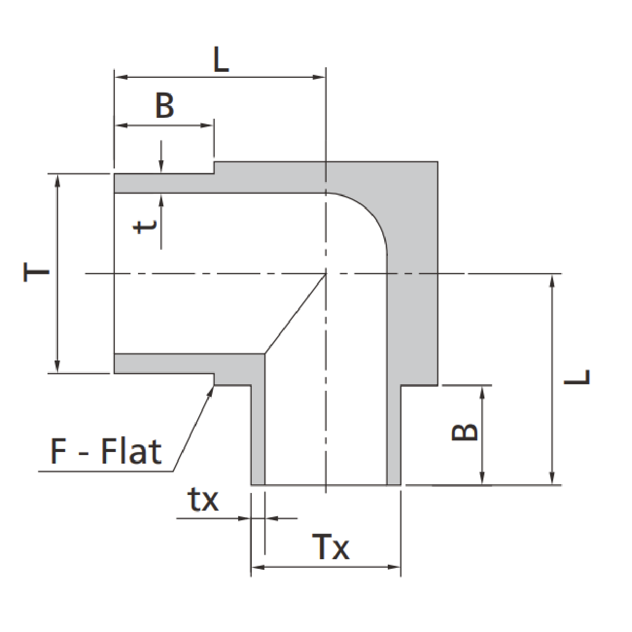 Reducing 90 Degree Union Elbows - Drawing