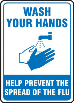 10X14 Wash Your Hands Plastic Sign Covid - (ACFMRST596VP)