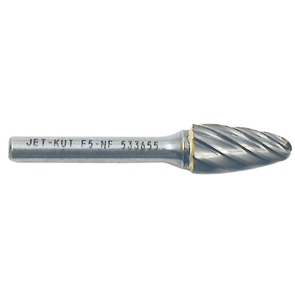 1/4" Jet-Kut SF-Rounded Tree Non-Ferrous Carbide Burr - (533655)