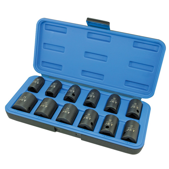 12 PC 1/2" DR Metric Impact Socket Set - 6 Point