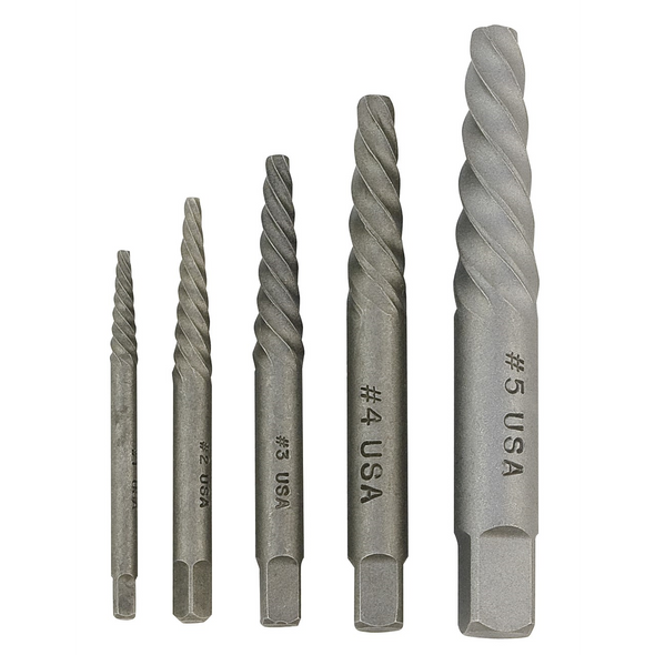 5 PC Spiral Screw Extractor Set