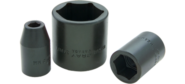 Gray Tools 6 Point Standard Length Impact Socket 28 mm X 1/2" Drive - (GRTMP28H)