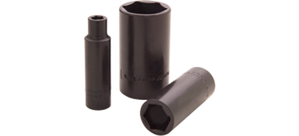 Gray Tools 6 Point Deep Length Black Impact Socket 1-3/8" X 1/2" Drive - (GRTPL2438)