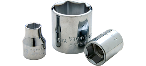 Gray Tools 6 Point Standard Length Chrome Finish Socket 1/4" X 3/8" Drive - (GRTTH8S)