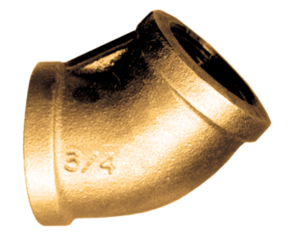 105-B 1/4" NPT Brass Elbow 45 Deg - (FA105B)