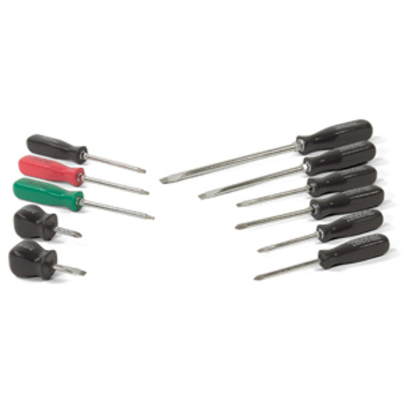 SD-S-003 Screwdriver Flat 1/4" X 4 Classic Black ABS Plastic - (HUSD-S-003)