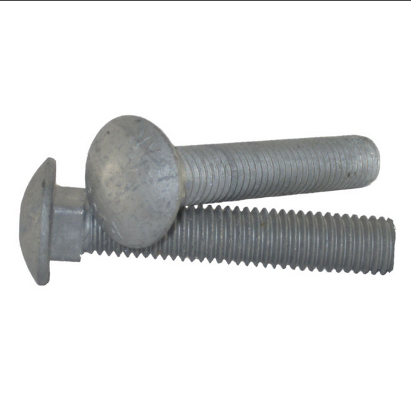 1/2" x 12"  Carriage Bolt A307 Galvanized Coarse Thread - (CB12-12GB)