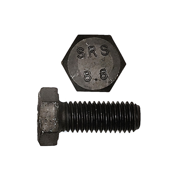 M12 x 30 Metric Hex Head Cap Screw - Coarse Thread, Grade 8.8, Bare Metal - (CSH9M12-30)