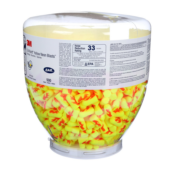 3M E-A-Rsoft Yellow Neon Blasts One Touch Dispenser Refill, 391-1010