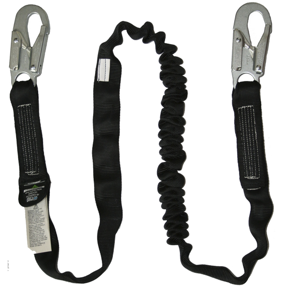 Shock Absorbing Lanyard - POY - Single Leg - Snap Hooks - 6' (1.8 m)