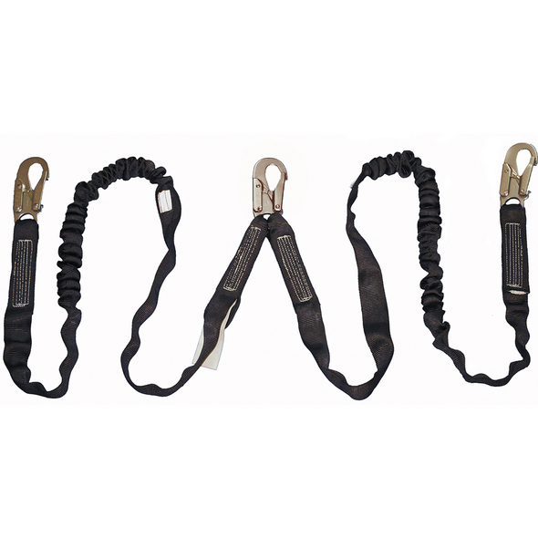 Shock Absorbing Lanyard - POY - Twin Leg - Snap Hooks - 6' (1.8 m)