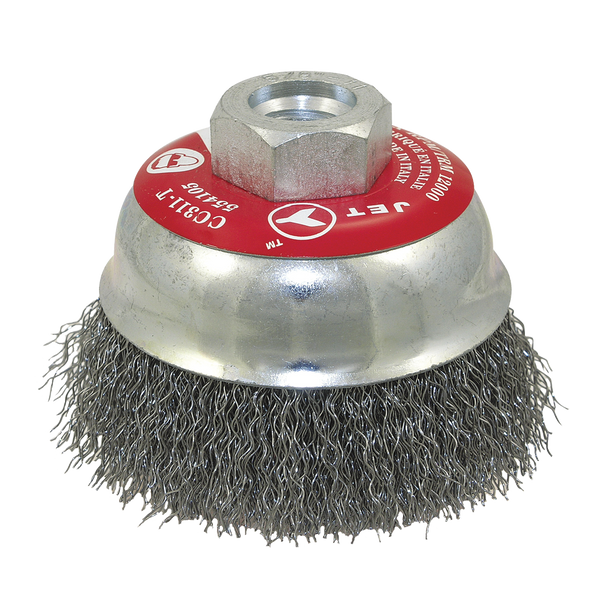 3-1/4 x 5/8-11NC Crimped Cup Brush - High Performance for Angle Grinders - (JT554105)