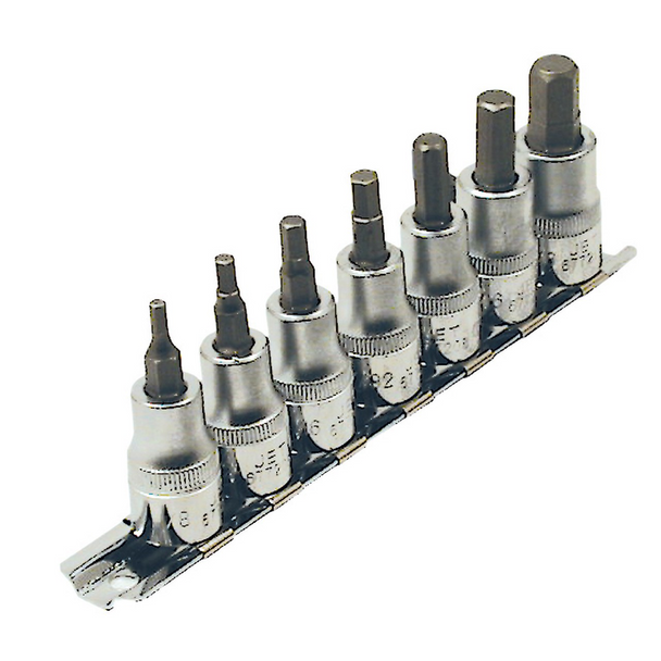 7 PC 3/8" DR SAE 2" Long Hex Bit Socket Set