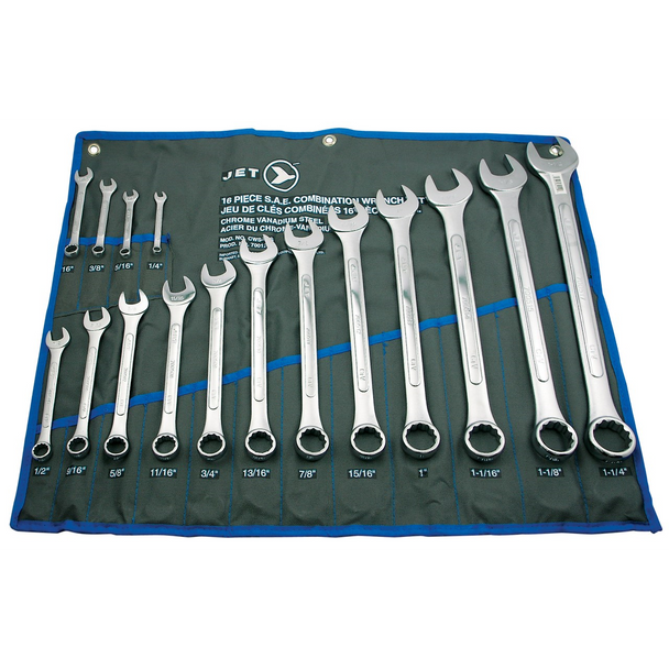 16 PC SAE Raised Panel Combination Wrench Set