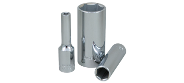 Gray Tools 6 Point Deep Length Chrome Finish Socket 6 mm X 3/8" Drive - (GRTMTL6H)