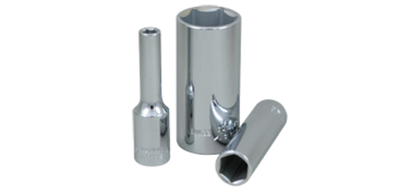 Gray Tools 6 Point Deep Length Chrome Finish Socket 11 mm X 3/8" Drive - (GRTMTL11H)