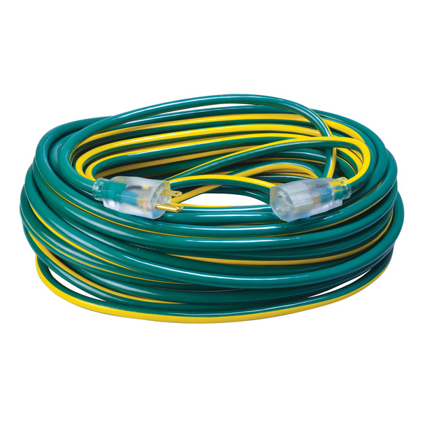 50ft 12/3 Heavy-Duty 15-Amp SJTW High Visibility General Purpose Extension Cord with Lighted End