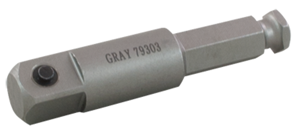 Gray Tools Male Square End Hex Drive Extension 1/4" Drive X 2" Long - (GRT79242)