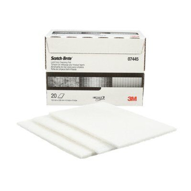 Scotch-Brite Light Cleansing Hand Pad, 07445, 6 in x 9 in, 20 pads per carton, 3 cartons per case - (TM7445B)