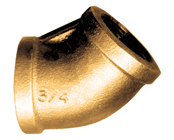105-B 1/4" NPT Brass Elbow 45 Deg - (FA105B)
