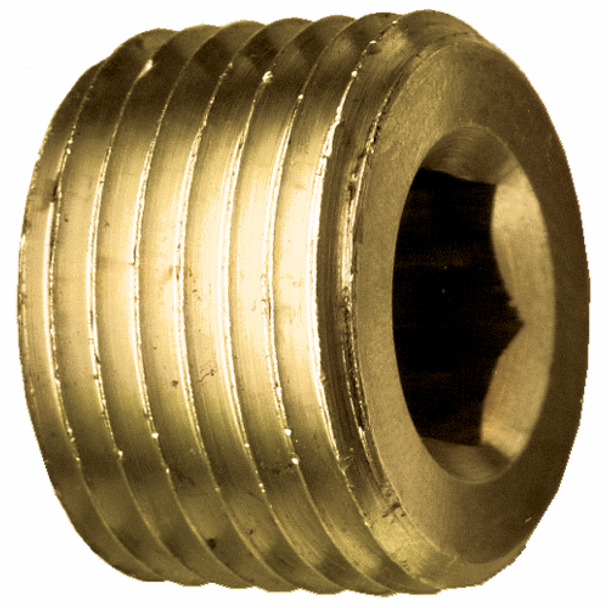 118-A 1/8" NPT Brass Plug Hex Countersunk - (FA118A)