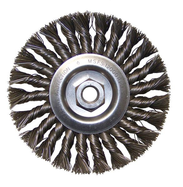 6 x 3/8" Cleaning and Conditioning Carbon Wire Wheel Brush for Angle Grinder- (FVC1100)