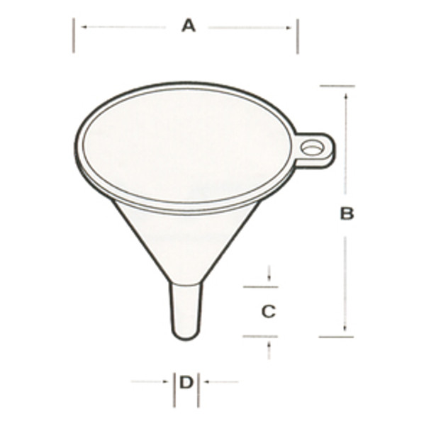 C35050 5" (14 oz) Plastic Funnel (No Filter) - (HUC35050)