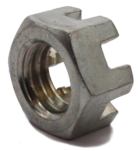 1-1/8" Slotted Hex Nut Bare Metal - (SNC118BC)