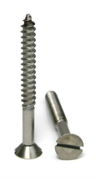 #10 x 1-1/4" 18.8 Stainless Flat Head Slotted Wood Screw - (PC5150-195)