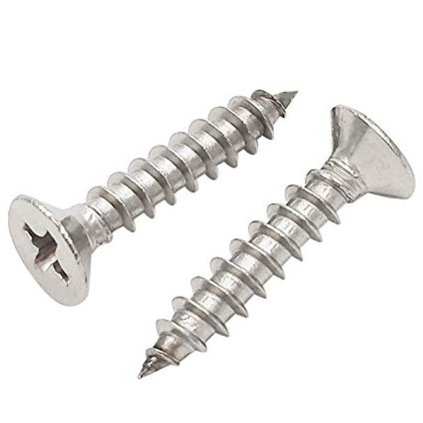 #4 x 1" 18.8 Stainless Flat Head Phillips Tapping Screw - (PC5168-047)