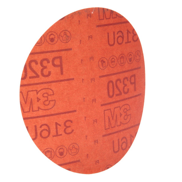 3M Hookit Red Abrasive Disc 316U, 01219, P320, A-weight, 6 in (15.24 cm), 50 Discs/Carton, 6 Cartons/Case
