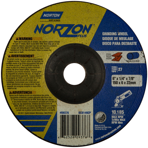 NorZon Plus SGZ CA Type 27 Grinding Wheel - (NAB66252843328)