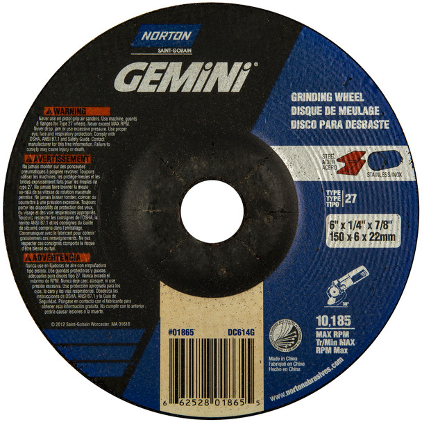 Gemini A AO Type 27 Grinding Wheel - (NAB66252940147)