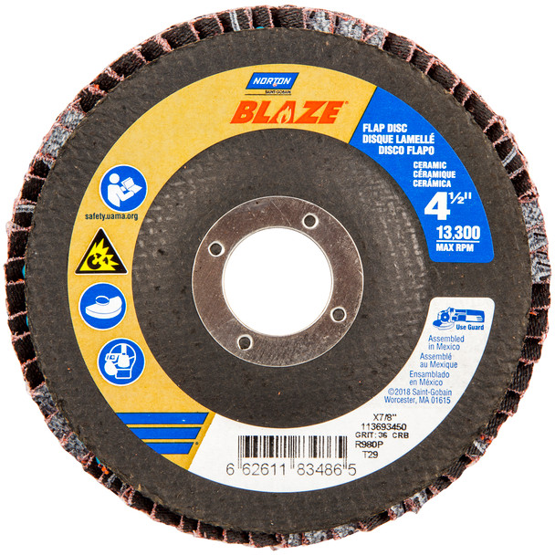 Blaze R980P CA Coarse Grit Center Mount Fiberglass Conical Flap Disc - (NAB66261190002)