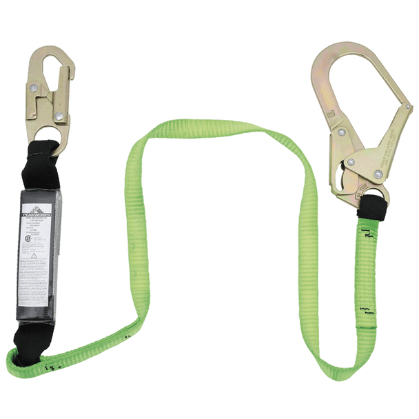 E4 Shock Absorbing Lanyard (100 ?û 254 lb capacity) - SP - Single Leg - Snap & Form Hooks - 6' (1.8 m)