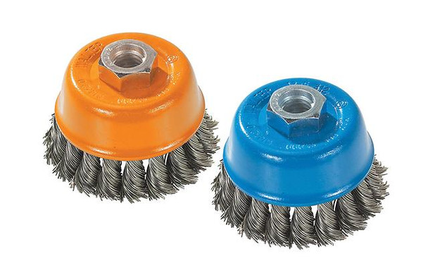 3" High Performance Cup Brush with Knot Twisted Wires - Stainless Steel - (WT13F314)