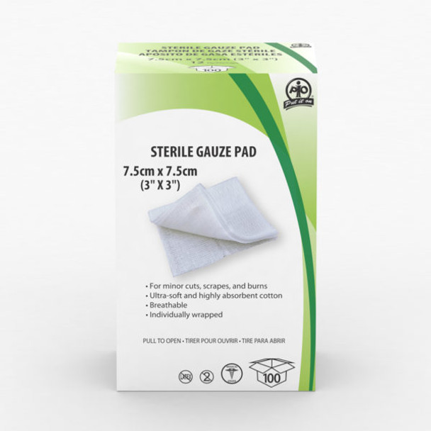 3" X 3" Gauze Pads 100/Pack - (WASF1031760)