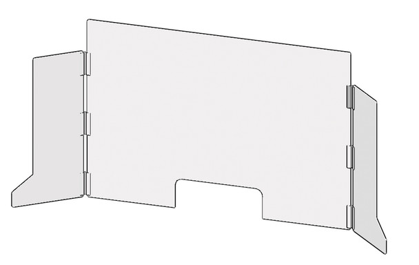 24" x 36" Clear Barrier Panels: Countertop-Desktop Panels with Side Wings - (ACFPRL700)