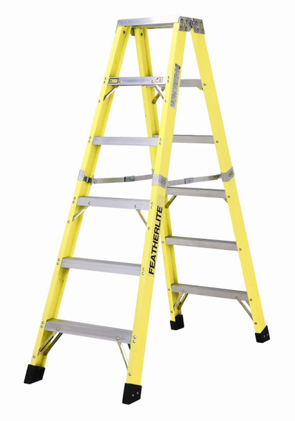 Featherlite 6600 Fiberglass 2 Way Step Ladder Series - 6614