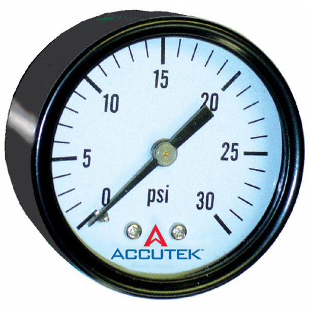 Pressure Guage, 0-100 PSI, 1-1/2 in Face 1/8 in MPT Center Back Mount Dry - (FAPG100CD15)