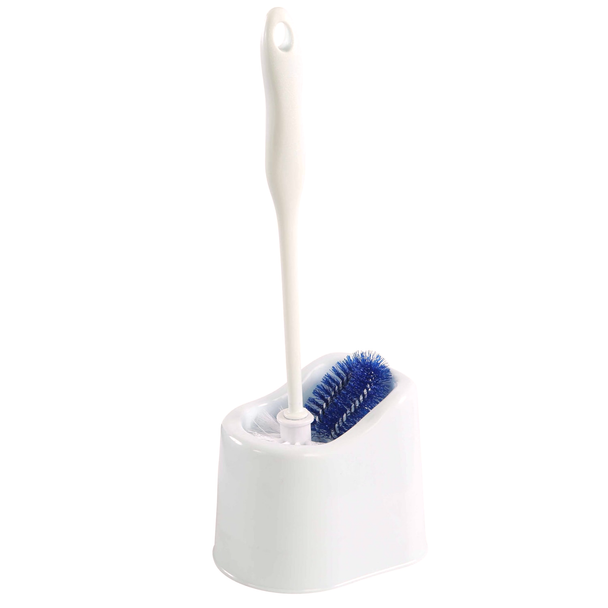Globe Commercial Products Deluxe Toilet Brush and Caddy Set, White