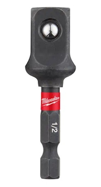 SHOCKWAVE 1/2" Square Impact Socket Adapter, 1/4" Hex Drive,  Length 2"