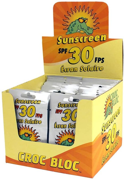 Croc Bloc - SPF 30 Single Use - 10ml Sunscreen Pouch - Box of 50