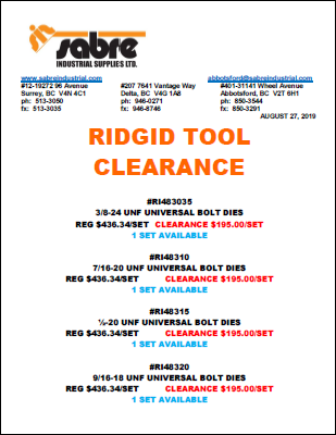 Ridgid Clearance Items Ridgid Clearance