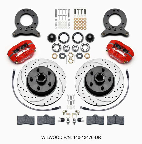 Front Disc Brake Kit Blk 65-59 Mustang Hub/Rotor