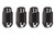 4 Lugnuts Acorn Bulge 14 mm x 1.5 Black X-Long