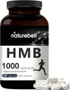 NatureBell HMB Capsules BetaHydroxy BetaMethylbutyrate 1000mg Per Serving 180 Counts Supports Lean Muscle Mass Premium HMB Supplements NonGMO