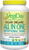 Natural Factors VegiDay Vegan Organic All in One Shake  Go Raw Vegan Protein with Organic Superfoods French Vanilla 15.2 oz